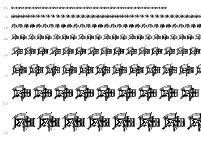 DeathMetal Logo font waterfall